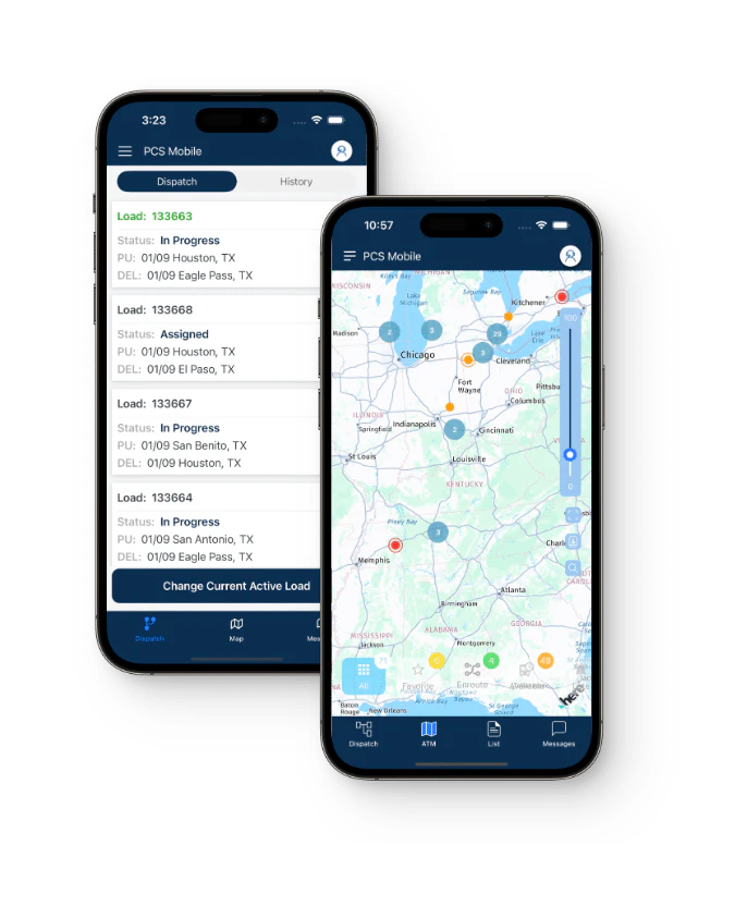 screenshot of PCS TMS